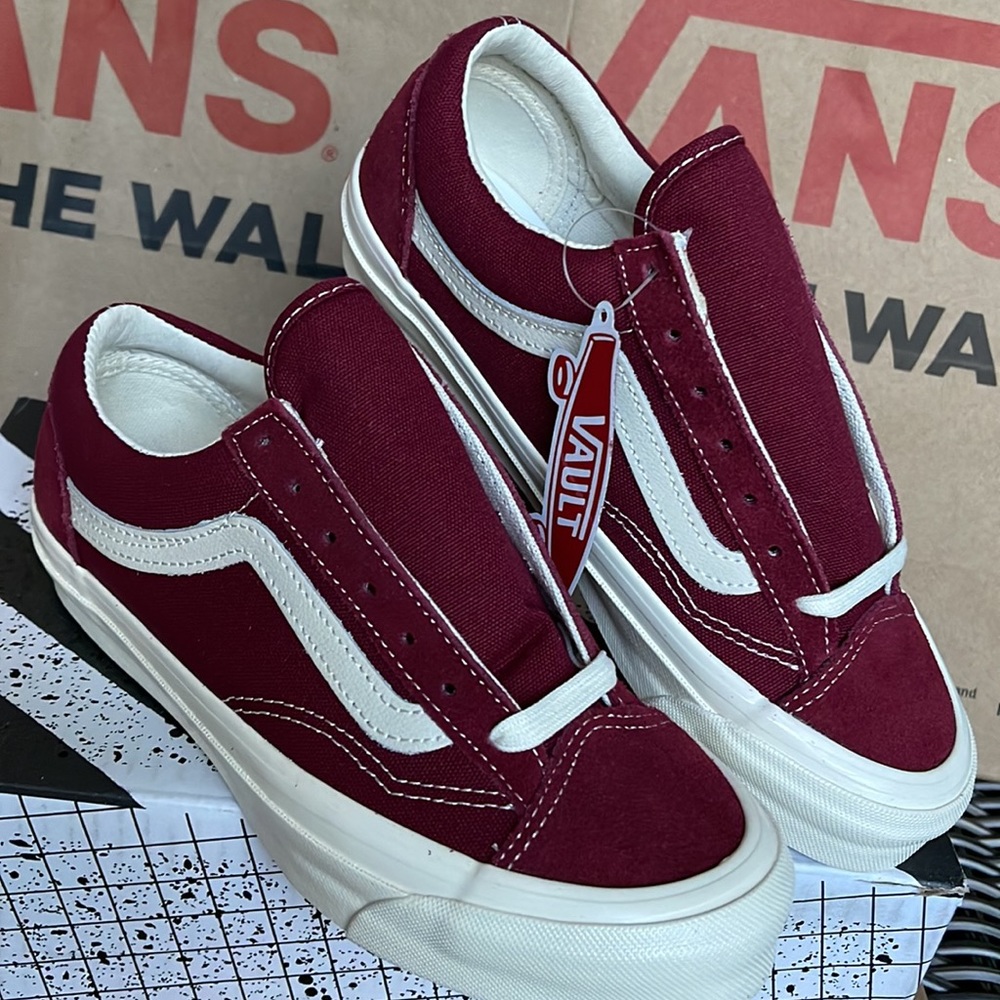 Vans Og Style 36 Lx Suede/Canvas Pomegranate/Classic White WMNS - Picture 6 of 16